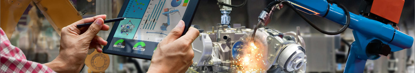 engineer testing on the machine